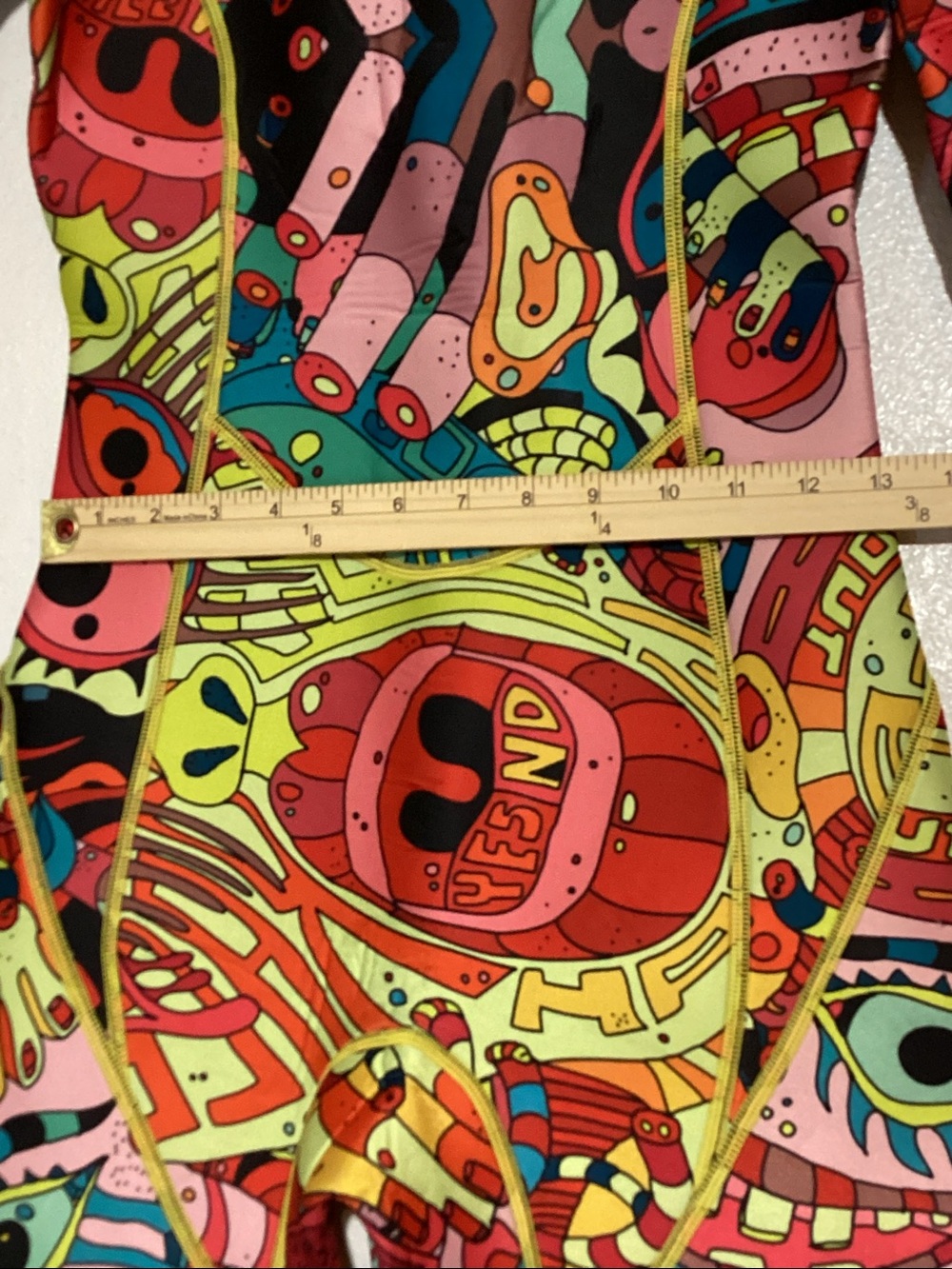 HiSEA Jeas Colorful Abstract Print One-Piece Neoprene Swimsuit - Multicolor - Picture 10 of 16